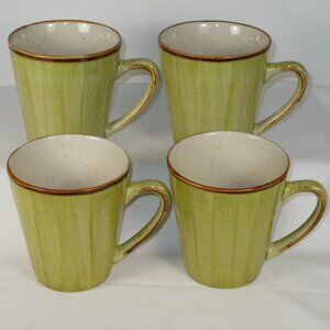 Set of 4 weighty ceramic coffee mugs. Thomson Pottery